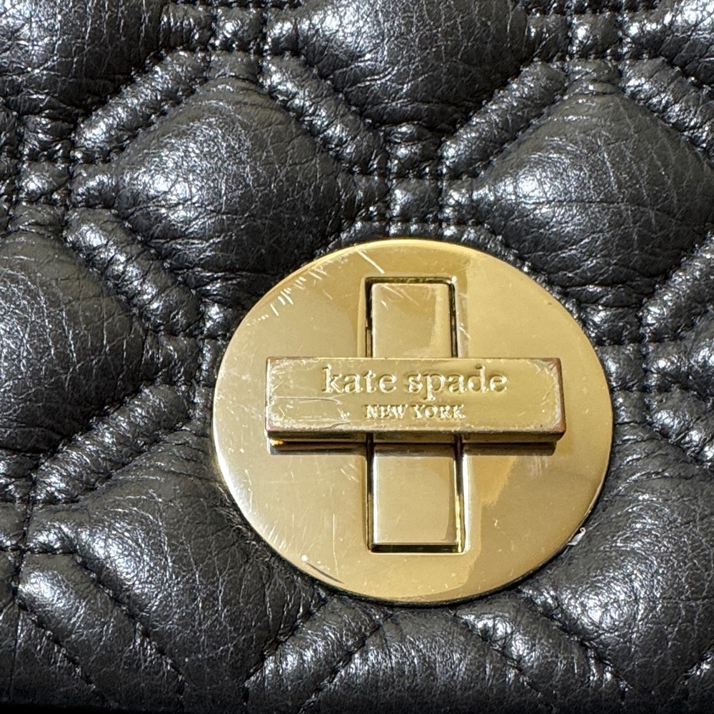 Kate Spade Black Quilted Crossbody Bag with Gold Hardware - Picture 2 of 16
